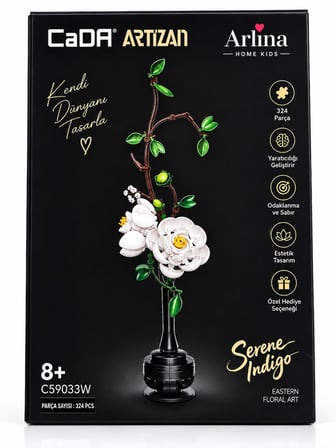 Arlina Home Kids Serene Indigo Yapı Oyuncakları 324 Parça Beyaz Siyah