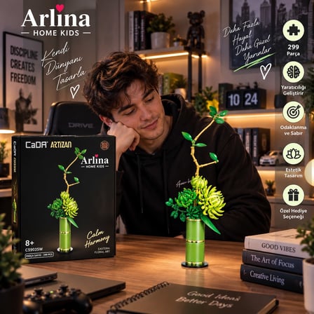 Arlina Home Kids CaDA Artizan Calm Harmony Yapı Oyuncakları 299 Parça Yeşil