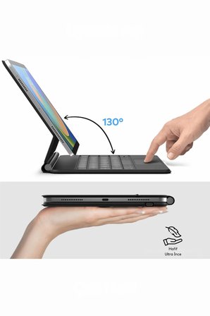 iPad 11. Nesil A16 2025 Uyumlu Magic Style Manyetik Yapışmalı Klavyeli Tablet Kılıfı