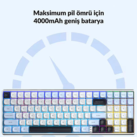 Aula S100 Pro Brown Switch How Swap RGB Mekanik Klavye Bluetooth Kablolu Kablosuz Bağlantı Buz Mavisi