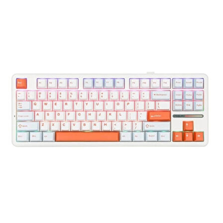 AULA F87 Pro White Blue LEOBOG Nimbus V3 Switch RGB Kablosuz Hotswap Mekanik Gaming Klavye