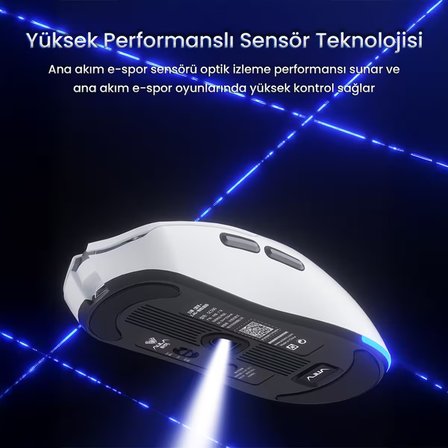 Aula SC590 Pro PAW3311 Sensör 20000 DPI 1000Hz Kablolu ve Kablosuz Gaming Oyuncu Mouse Beyaz
