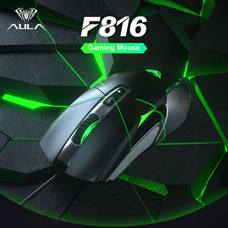 Aula F816 RGB Efektli 12800DPI Kablolu Optik Gaming Oyuncu Mouse