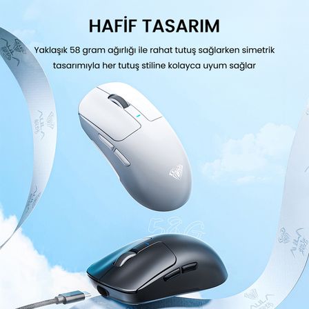 Aula SC680 26000DPI 7 Tuşlu Kablosuz Optik Gaming Oyuncu Mouse Sarı