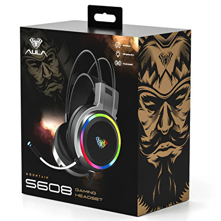 Aula S608 Rainbow 3.5mm + USB-A Gaming Oyuncu Kulaküstü Kulaklık