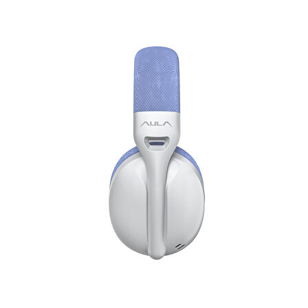 Aula S6 Ultra Hafif Kablosuz Bluetooth Type-C Mikrofonlu Gaming Oyuncu Kulaklığı Mavi