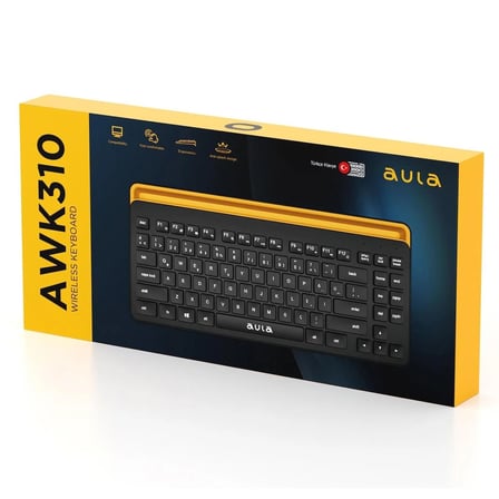 Aula AWK310 Bluetooth 5.1 Kablosuz Telefon Tablet Standlı TKL Türkçe Q Klavye
