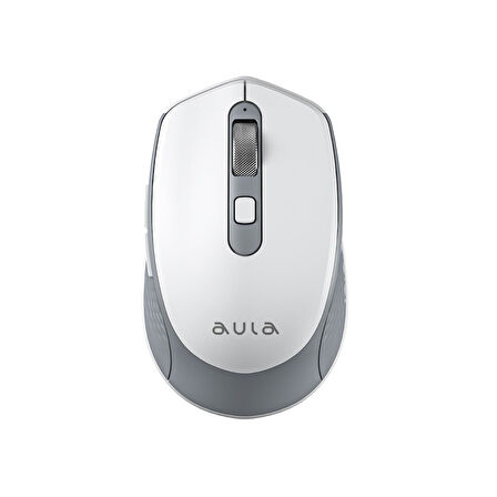 Aula AM204 Çift Modlu Bluetooth ve Kablosuz 1600DPI Şarj Edilebilir Optik Mouse Beyaz