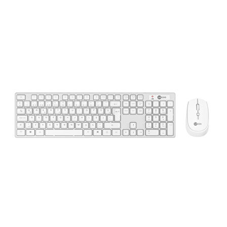 Lenovo Lecoo KM2001 Kablosuz Türkçe Q Klavye & Mouse Set Beyaz