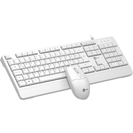 Lenovo Lecoo CM106 USB Kablolu Türkçe Q Klavye & Mouse Set Beyaz