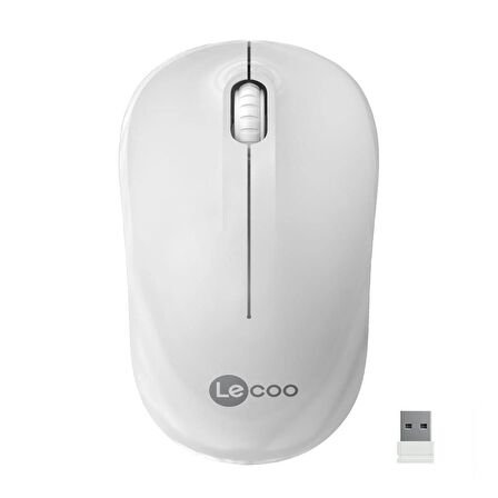 Lenovo Lecoo WS206 Kablosuz 1200DPI 3 Tuşlu Optik Mouse Beyaz