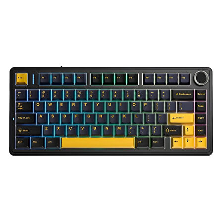Aula F75 Mekanik RGB TKL Reaper Switch Kablosuz Makrolu Hot Swap Klavye Siyah