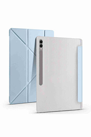 Galaxy Tab S10 Ultra Uyumlu 14.6 inç Standlı Kalem Bölmeli Tri Folding Tablet Kılıfı