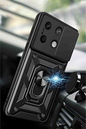 Redmi Note 13 Pro 4G Uyumlu Fuchsia Yüzüklü Silikon Telefon Kılıfı