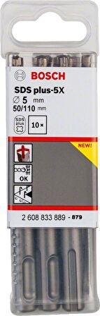 Bosch SDS-Plus 5X Matkap Uç 5x50x110mm Taş ve Beton 10'lu Paket