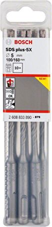Bosch SDS-Plus 5X Matkap Uç 5x100x160mm Taş ve Beton 10'lu Paket