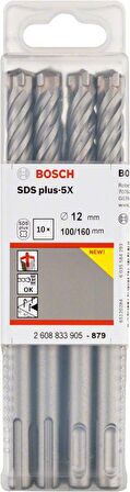 Bosch SDS-Plus 5X Matkap Uç 12x100x160mm Taş ve Beton 10'lu Paket