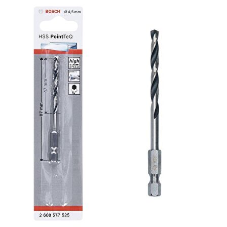 Bosch Hss Point TeQ Hex Metal Matkap ucu 4,5mm  - 2608577525