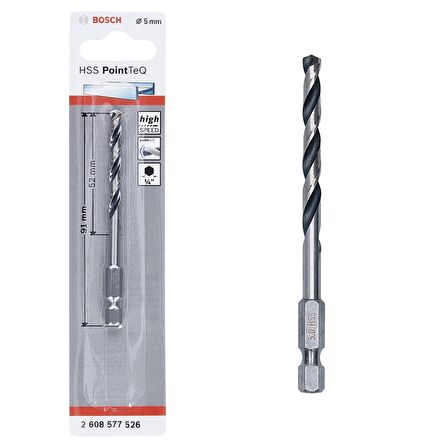 Bosch İmpact Altıgen Şaftlı Hss Matkap Ucu 5 mm