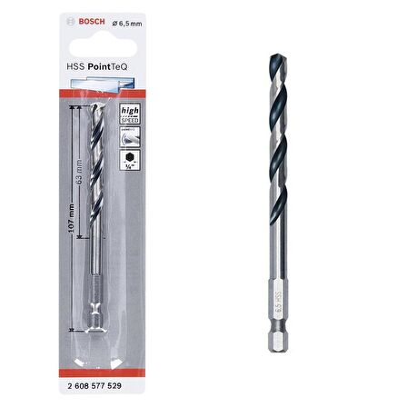 Bosch Hss Point TeQ Hex Metal Matkap ucu 6,5mm  - 2608577529