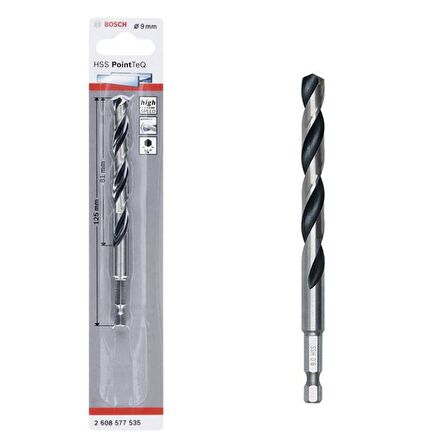 Bosch Hss Point TeQ Hex Metal Matkap ucu 9mm  - 2608577535