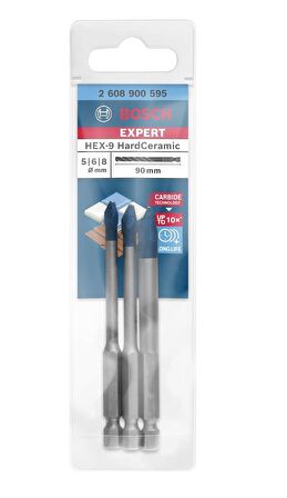 Bosch Expert HEX-9 3'lü 5-6-8 mm Sert Seramik Delme Ucu 2608900595