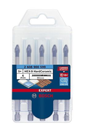 Bosch Expert HEX-9 5 adet 6 mm Sert Seramik Delme Ucu 2608900599