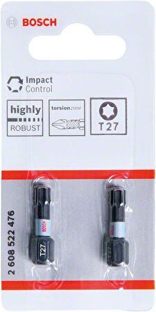 Bosch ImpactC Torx Bits Ucu T27 x 25 mm 2'li 2608522476