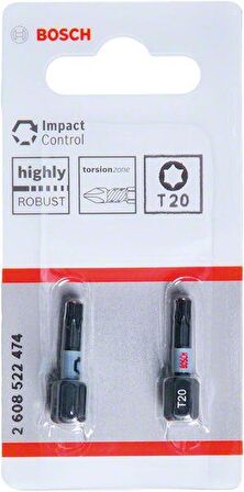 Bosch ImpactC Torx Bits Ucu T20 x 25 mm 2'li 2608522474