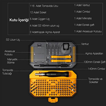 Jakemy Jm-8183 | 145 Parça Tornavida ve Tamir Seti