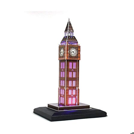 FABBATOYS Cubic Fun Big Ben Saat Kulesi Led Işıklı 28 Parça 3 Boyutlu Puzzle