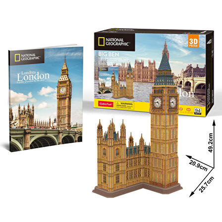 FABBATOYS Cubbic Fun National Geographic Serisi Big Ben 94 parça / 3 Boyutlu Puzzle