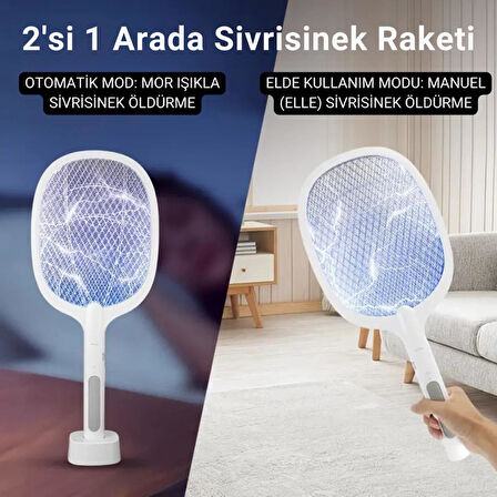 Coofbe Şarjlı 12000maH 300V 5 Katmanlı Uv Işıklı Elektrikli Sivrisinek Öldürücü Raket Sinek Öldürücü Sineksavar