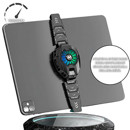 Coofbe Göstergeli 7000RPM Tüm Tabletler İçin Profesyonel Tablet Soğutucu Oyuncu Tablet Radyatör Soğutma Fanı