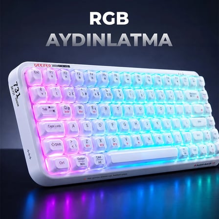 Geezer Crystal Kablolu/Kablosuz BT Wireless Bağlantı Türkçe Q Klavye Beyaz SK-731CTM