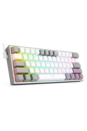 K617-RGB-WG Fizz %60 Q Türkçe Kablolu Mekanik Klavye Beyaz Gri 