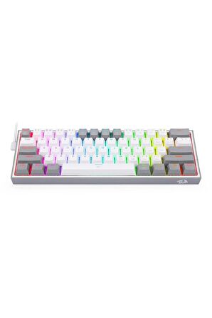 K617-RGB-WG Fizz %60 Q Türkçe Kablolu Mekanik Klavye Beyaz Gri 