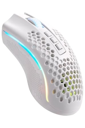 Mouse Gamer Storm Pro M808W-KS Beyaz Kablosuz, Petek Şekli, Kablosuz, 2.4ghz, USB Dongle/usb Kablola