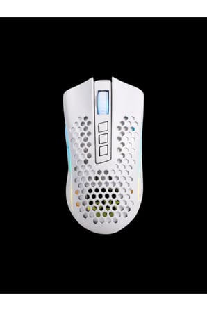 Mouse Gamer Storm Pro M808W-KS Beyaz Kablosuz, Petek Şekli, Kablosuz, 2.4ghz, USB Dongle/usb Kablola