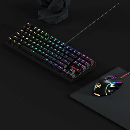 REDRAGON K552-RGB-BA %60 Mekanik TR Q Klavye & M607-RGB 7200 DPI Mouse Combo Set