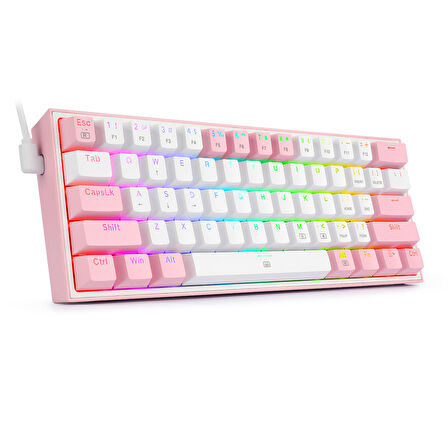 Redragon K617 Fizz RGB Red Switch Kablolu White/Pink Compact Gaming (Oyuncu) Klavye