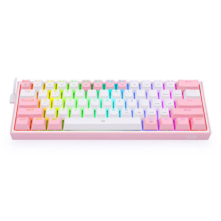 Redragon K617 Fizz RGB Red Switch Kablolu White/Pink Compact Gaming (Oyuncu) Klavye