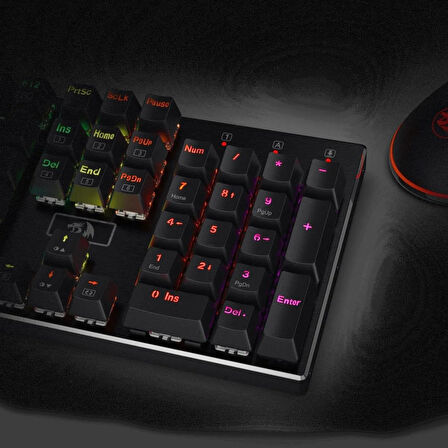 Redragon DEVARAJAS K556 RGB Türkçe Q 104 Tuş Mekanik Brown Switch Kablolu Oyuncu Klavyesi  