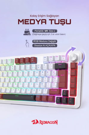 Redragon %75 RP Manyetik Switch Kablolu Oyuncu Klavyesi K721