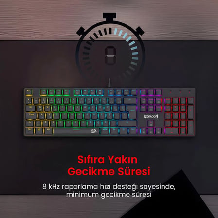 Redragon 104 Tuşlu Mekanik Rainbow Oyuncu Klavyesi K671
