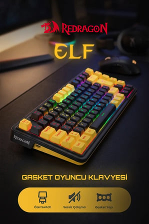 Redragon %75 Gasket Mekanik Switch RGB Kablolu Oyuncu Klavyesi SK-649