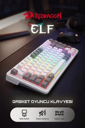 Redragon %75 Gasket Mekanik Switch RGB Kablolu Oyuncu Klavyesi BK-649
