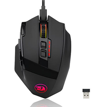 Redragon Sniper Pro M801P-RGB 16.000 DPI 9 Tuş RGB Optik Kablosuz Gaming (Oyuncu) Mouse