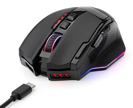 Redragon Sniper Pro M801P-RGB 16.000 DPI 9 Tuş RGB Optik Kablosuz Gaming (Oyuncu) Mouse