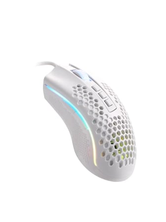 Redragon M808 Storm Ultralight Kablolu Oyun Faresi, 85G Hafif Petek Kabuk - 12.400'E Kadar Ayarlanabilir Dpı - Optik Sensör - 7 Programlanabilir Düğme - Pc Oyuncuları Için - Beyaz